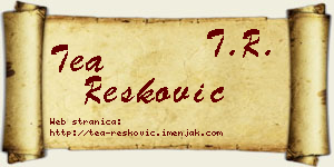 Tea Resković vizit kartica
